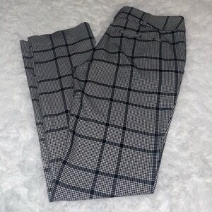 7th Avenue design Studio black white plaid bootcut trousers slacks dress pants 4